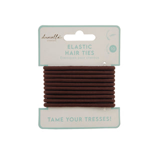 Elastic Hair Ties 10 pc - Brown