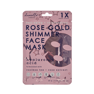 Rose Gold Shimmer Face Sheet Mask With Hyaluronic Acid